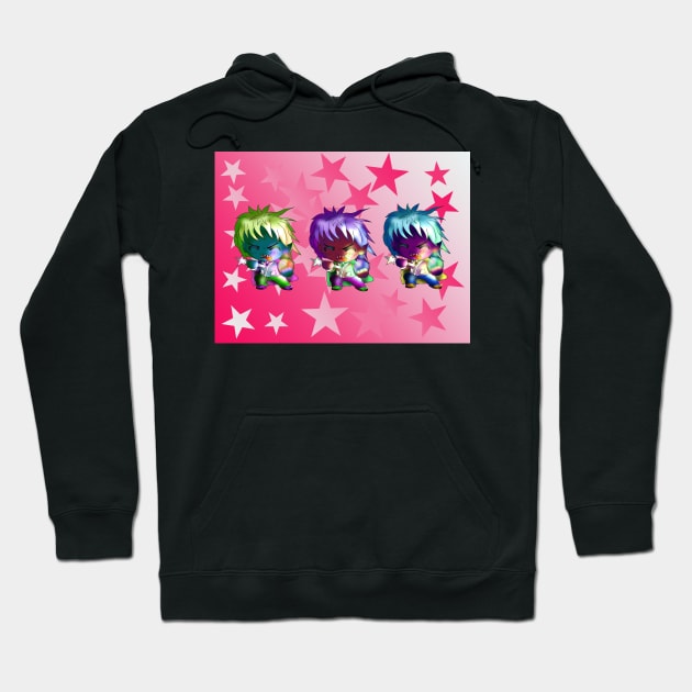 chibi dark elf sorcerers on a pink background Hoodie by cuisinecat